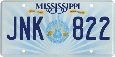 MS license plate JNK822