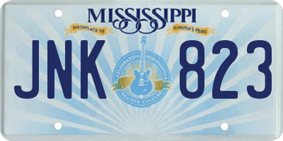 MS license plate JNK823