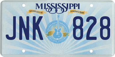 MS license plate JNK828