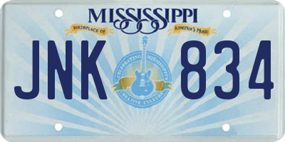 MS license plate JNK834
