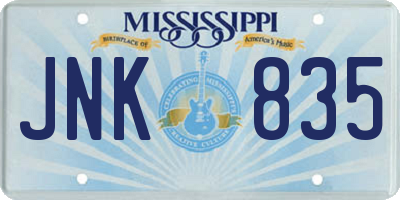 MS license plate JNK835