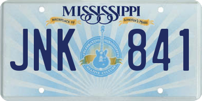 MS license plate JNK841
