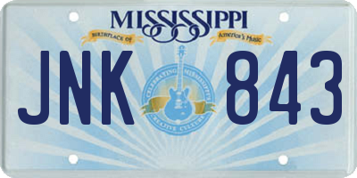 MS license plate JNK843