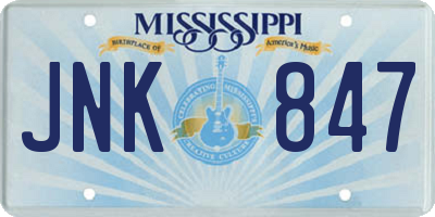 MS license plate JNK847