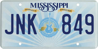 MS license plate JNK849