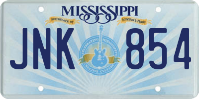 MS license plate JNK854