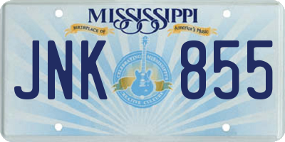 MS license plate JNK855