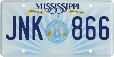 MS license plate JNK866