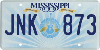 MS license plate JNK873