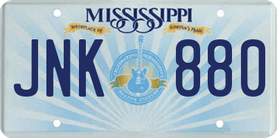 MS license plate JNK880