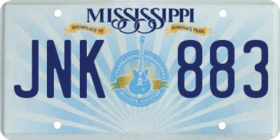 MS license plate JNK883
