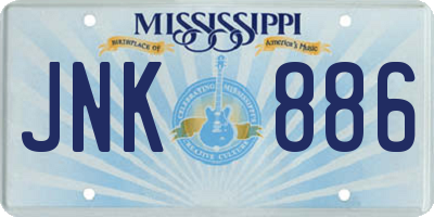 MS license plate JNK886