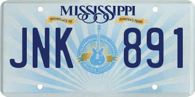 MS license plate JNK891