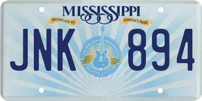 MS license plate JNK894