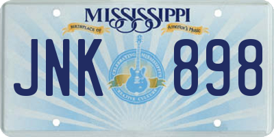 MS license plate JNK898