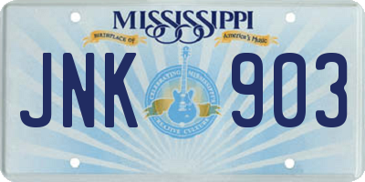 MS license plate JNK903