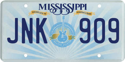 MS license plate JNK909