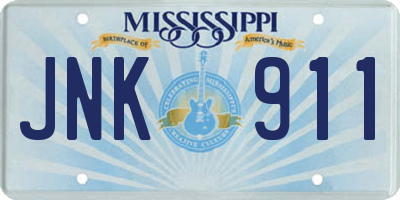 MS license plate JNK911