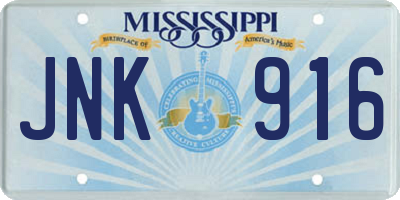 MS license plate JNK916