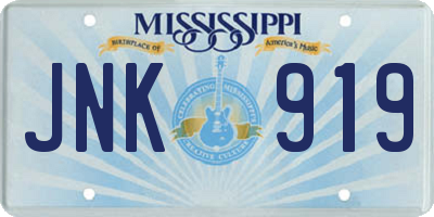 MS license plate JNK919