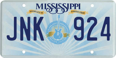 MS license plate JNK924