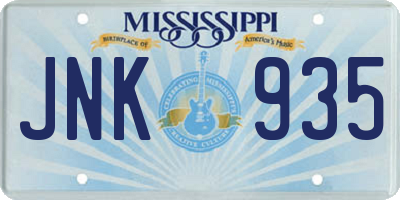 MS license plate JNK935