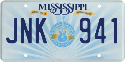MS license plate JNK941