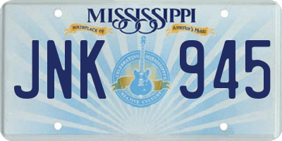 MS license plate JNK945