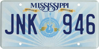 MS license plate JNK946