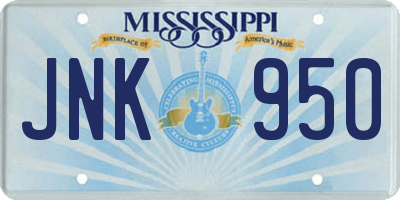 MS license plate JNK950