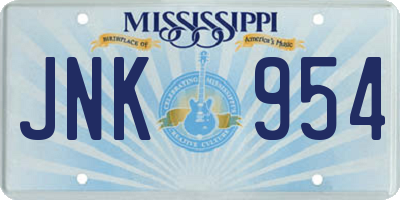 MS license plate JNK954