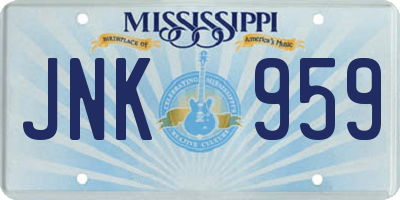 MS license plate JNK959