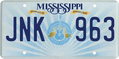 MS license plate JNK963