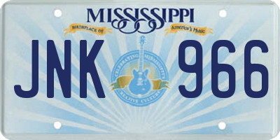 MS license plate JNK966
