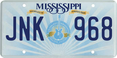 MS license plate JNK968