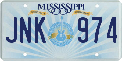 MS license plate JNK974