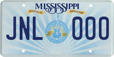 MS license plate JNL000