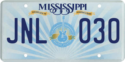 MS license plate JNL030