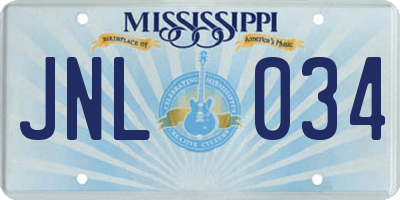 MS license plate JNL034