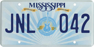 MS license plate JNL042