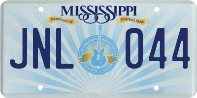 MS license plate JNL044