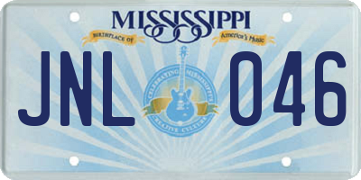 MS license plate JNL046