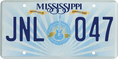 MS license plate JNL047
