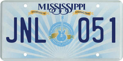 MS license plate JNL051