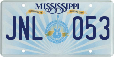 MS license plate JNL053