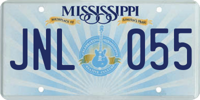 MS license plate JNL055