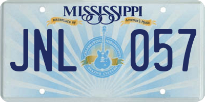 MS license plate JNL057