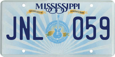 MS license plate JNL059