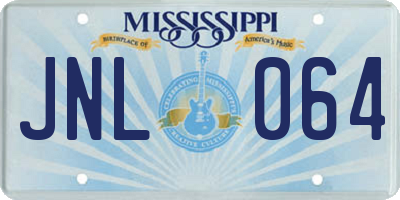 MS license plate JNL064