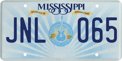 MS license plate JNL065